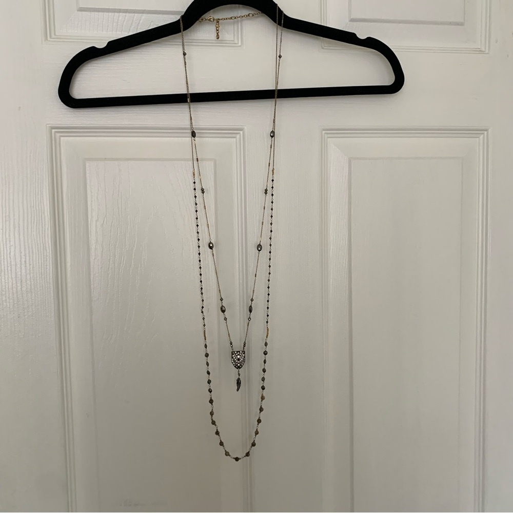 Cabi Double Strand Shield & Drop Sparrow Necklace